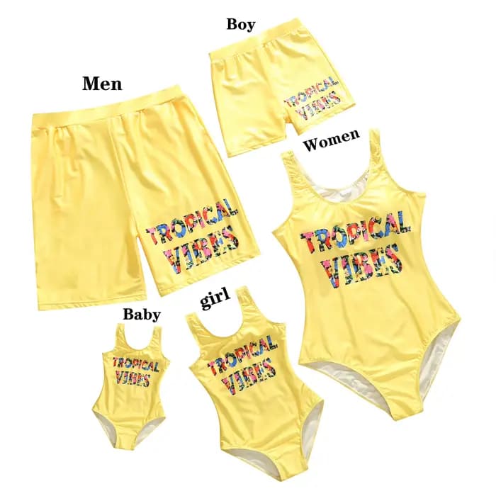 Nouveaux maillots de bain assortis pour la famille 2026 : Maillots une pièce mère-fille et shorts de bain père-fils – Tenues de plage pour maman et homme