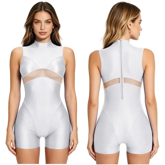 Combinaison de natation brillante effet huile pour femme