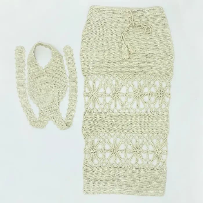 Robe de plage longue, détail Crochet