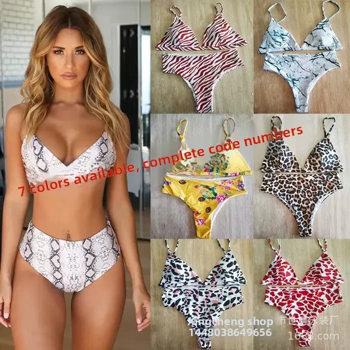 Maillot de bain bikini sexy imprimé léopard