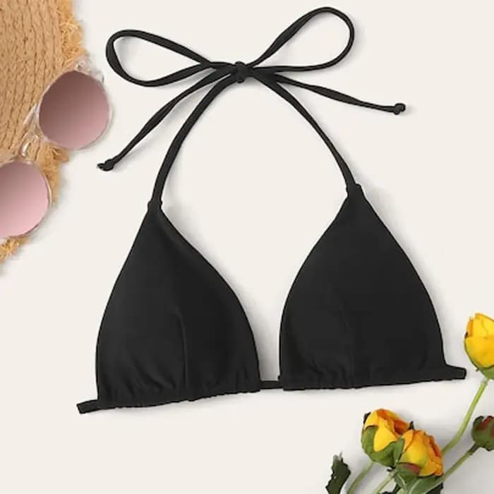 Femmes Bikini soutien-gorge haut Push Up licou bain haut court Sexy cravate dos maillots de bain été maillots de bain bain haut court maillot de bain brésilien hauts