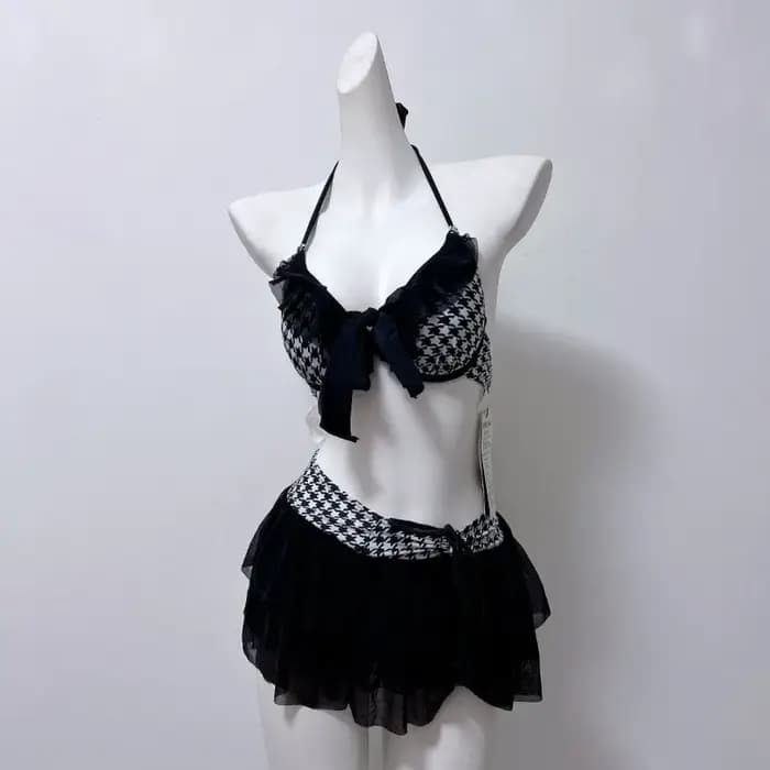 Ensemble de bikini gothique vintage noir Spice Girls pour femmes