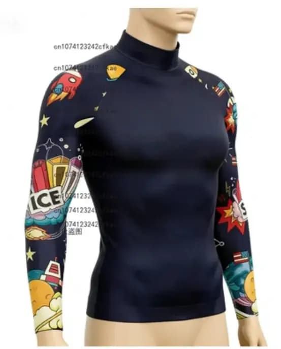Maillot de bain Rashguard à manches longues pour hommes