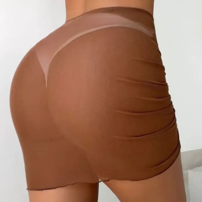 Nouveau Maillot de bain translucide jupe de plage maille cordon solide gaze