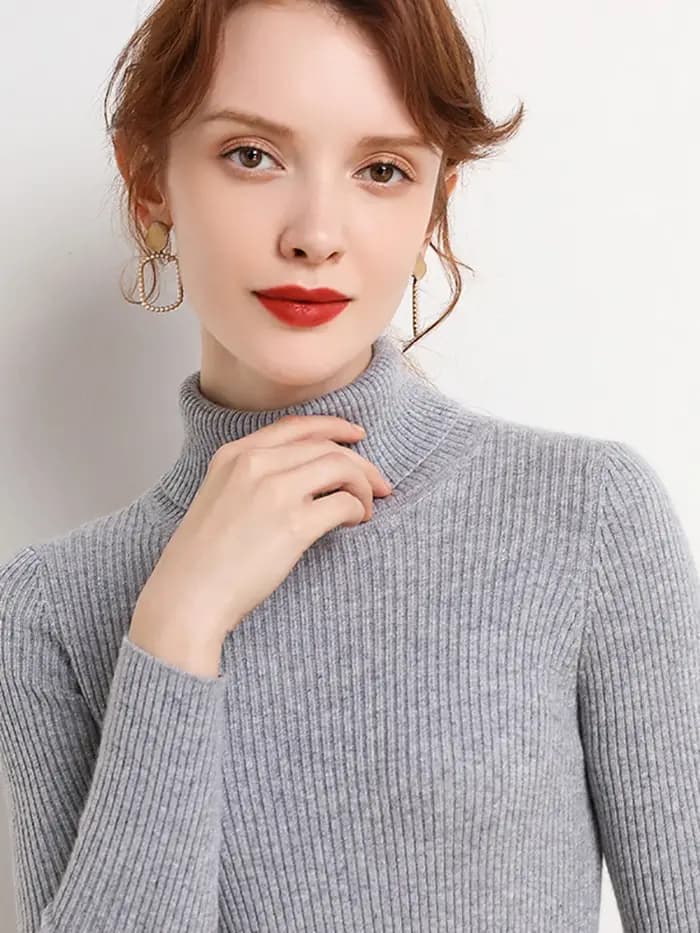 Pulls en cachemire doux tricotés à col roulé pour femme – Collection Automne Hiver 2026