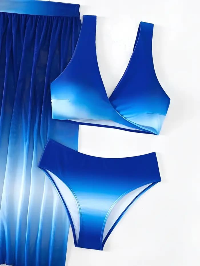 Ensemble de bikini ombré Vcay 3 pièces 2026 pour femmes