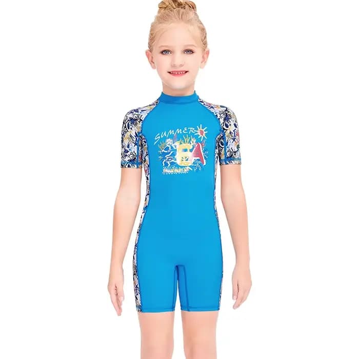 2-12 ans nouveau maillot de bain fille maillots de bain protection UV à manches longues enfants mail