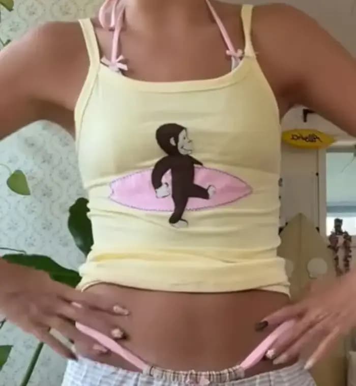 Ensemble bikini et short de bain rayé avec broderie florale rétro Y2K