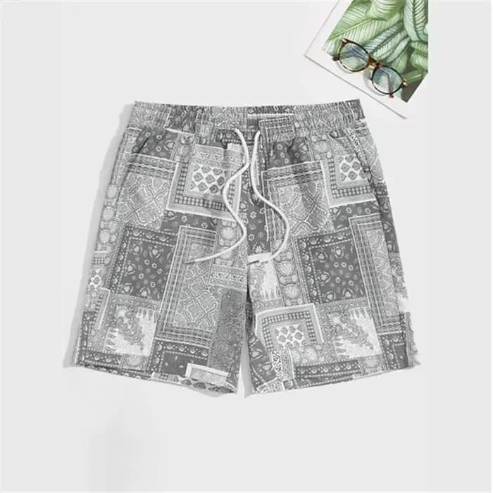 Tendance Bandana graphique plage court pour hommes mode d'été 3D imprimé maillot de bain ample décontracté Streetwear hawaïen pantalon court