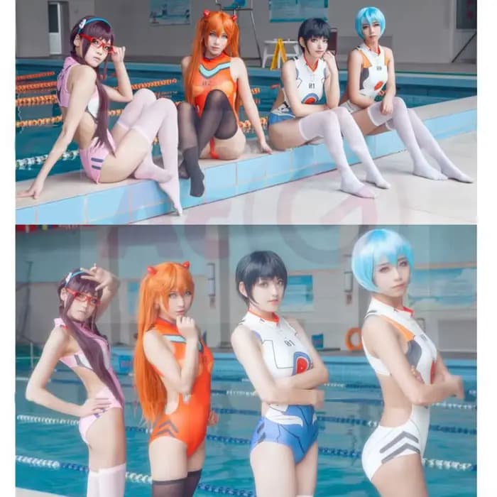 Évangélion EVA maillots de bain dos nu maillot de bain SUKUMIZU Asuka/AYANAMI/Makinami maillot de bain Cosplay Costumes