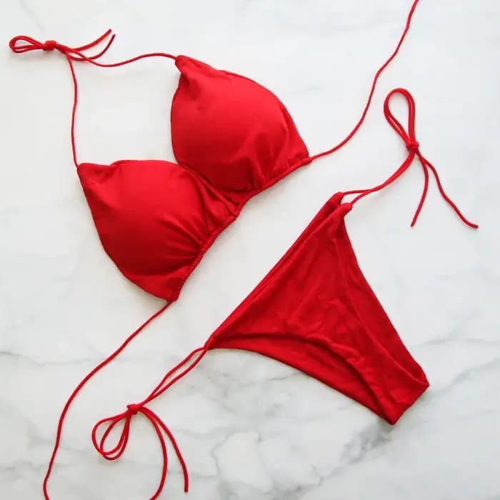 Maillot de bain d'été femmes Sexy Bikini ensemble push-up rembourré soutien-gorge string deux pièces maillots