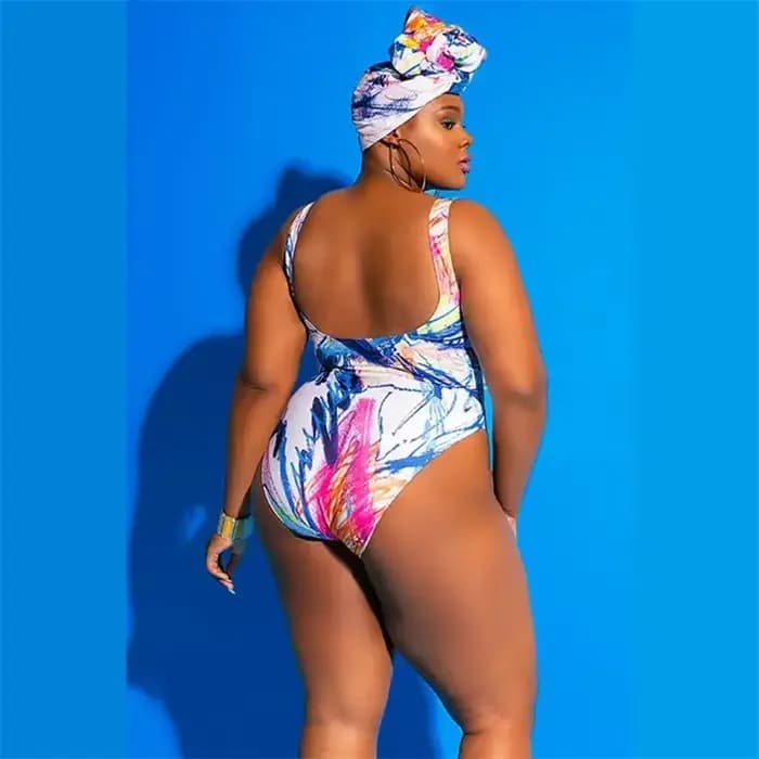 Maillot de bain une pièce grande taille pour femme, monokini surdimensionné, tenue de plage, 4XL