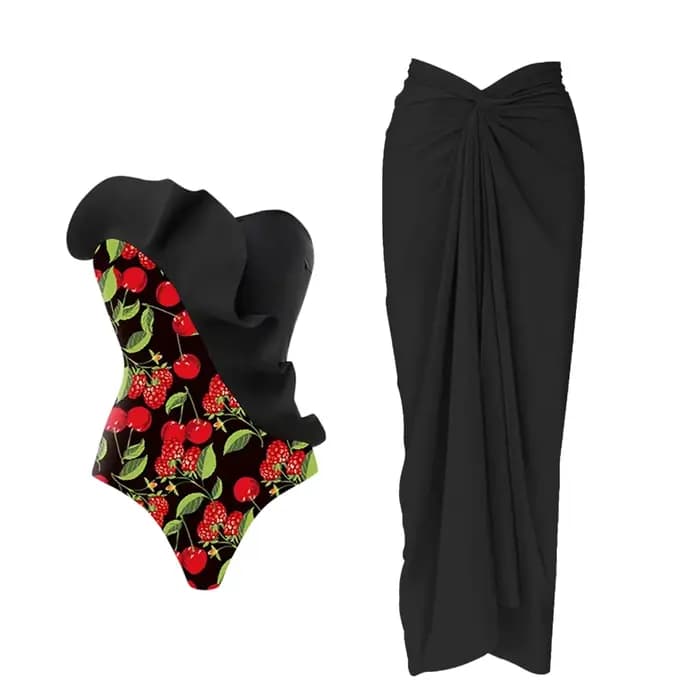 Nouveau Maillot de Bain Une Pièce Asymétrique à Nœud Papillon 2026 pour Femme, Imprimé Floral Tropical, Idéal Plage et Été