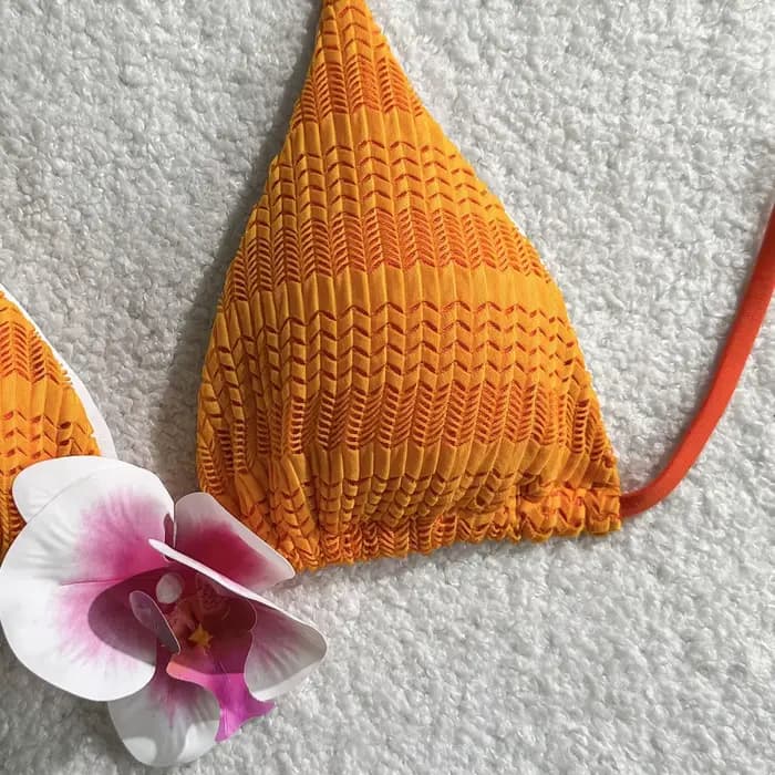 Nouvel ensemble de bikini trois pièces sexy en maille dégradée pour les vacances à la plage, maillot de bain pour femme, Biquine Brasileiro, Купальник Женский