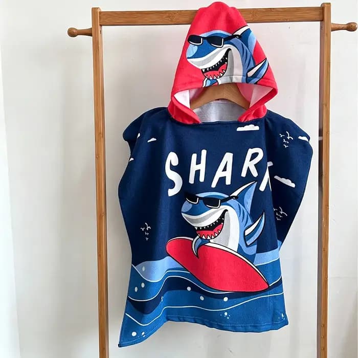 Serviette de bain à capuche pour enfants de 80-130 cm, poncho de plage pour enfants, peignoir pour enfants, poncho de surf à séchage rapide, robe en microfibre éponge