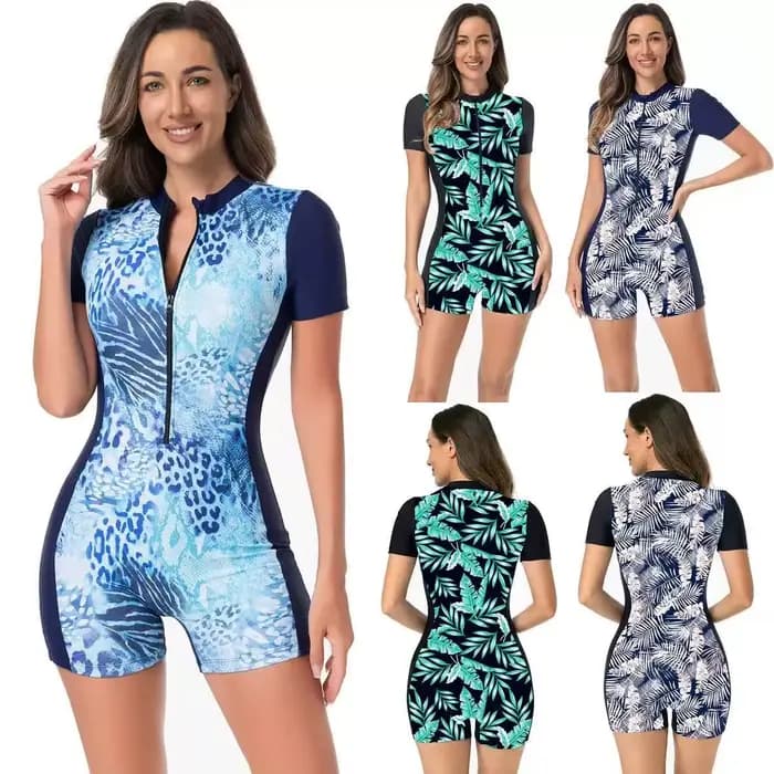 Maillot de bain une pièce imprimé amincissant, combinaison de surf transfrontalière pour femmes, vêtements de natation, séchage rapide, haute élasticité, Polyester