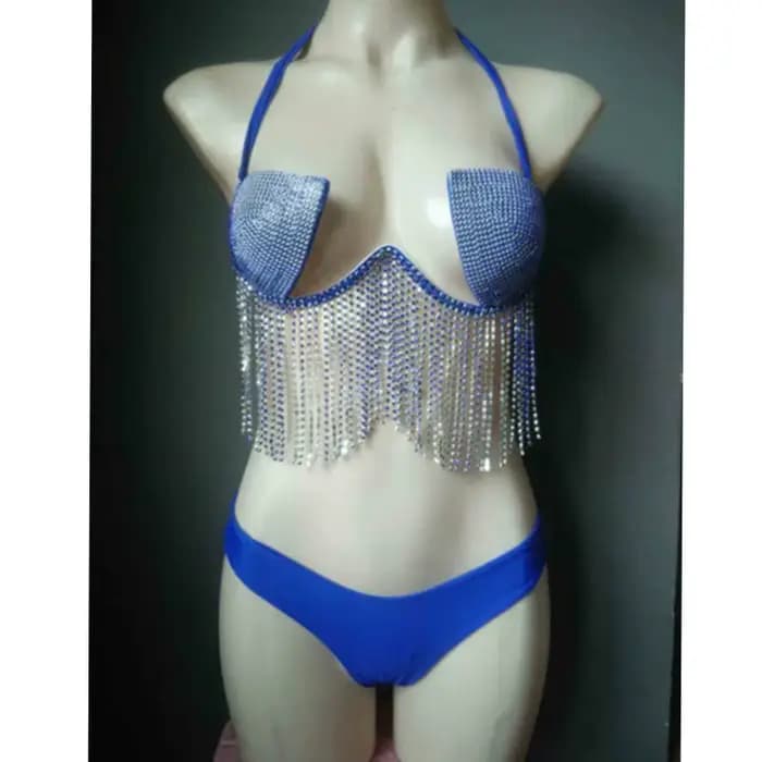Maillot de bain avec des strass et des franges