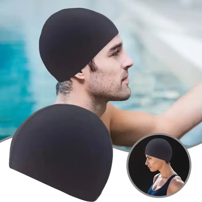 Bonnet de bain élastique en nylon avec protection des oreilles, pour cheveux longs, bonnet de piscine fin, accessoires de natation