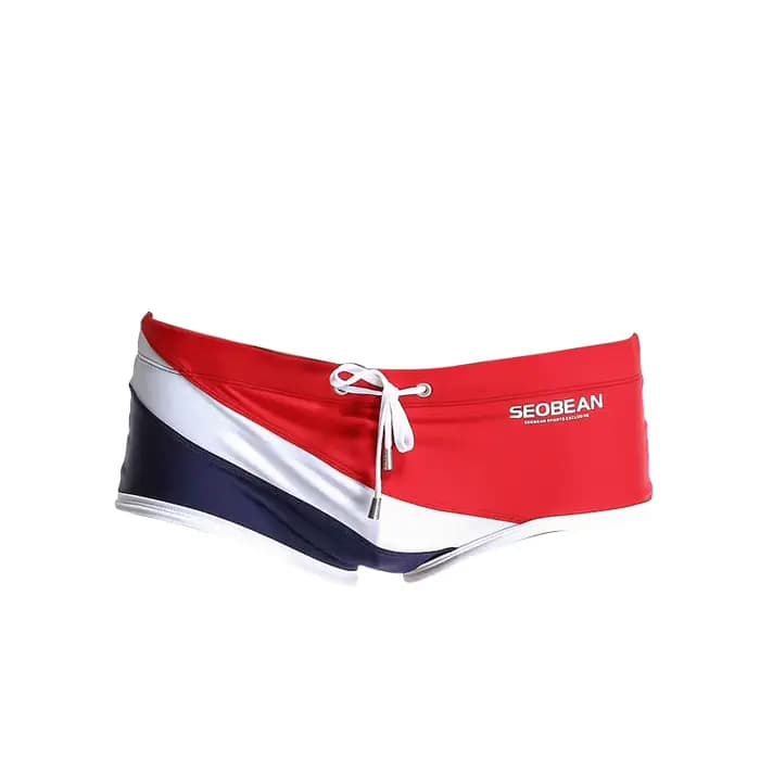 Maillots de bain pour hommes, maillot de bain triangle à angle plat, court, ajusté, color block, taille basse, maillot de bain sexy, bikini