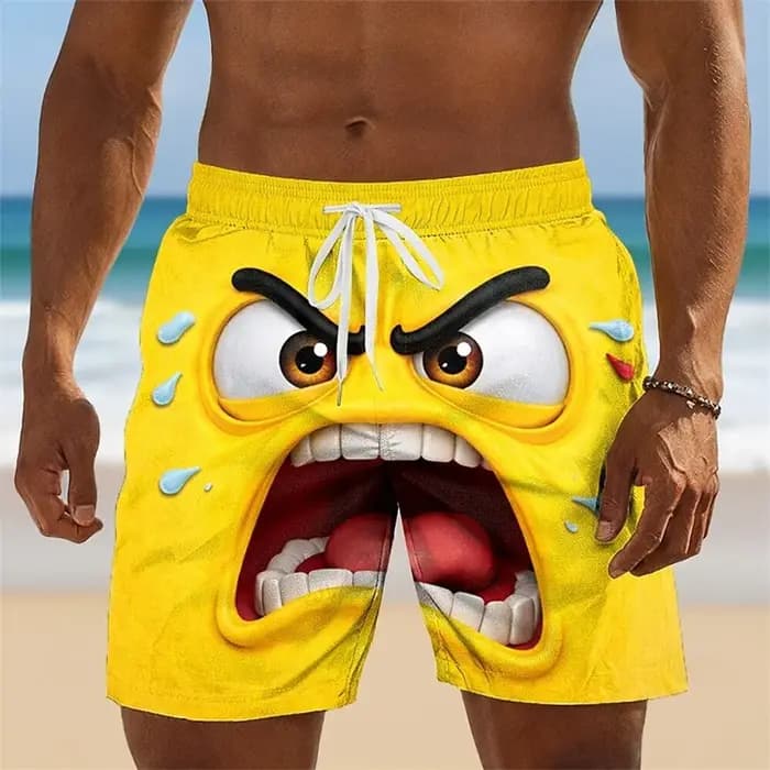 Short de bain humoristique et amusant imprimé en 3D pour hommes, style hip-hop, mignon et populaire, pour enfants, tendance été Hawaï