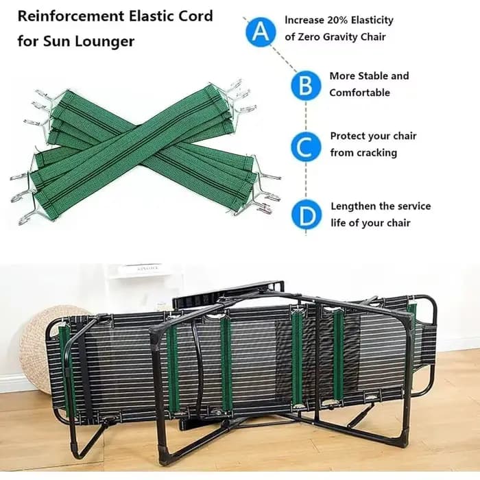 Nouvel ensemble de 6 cordes élastiques de remplacement pour chaise longue
