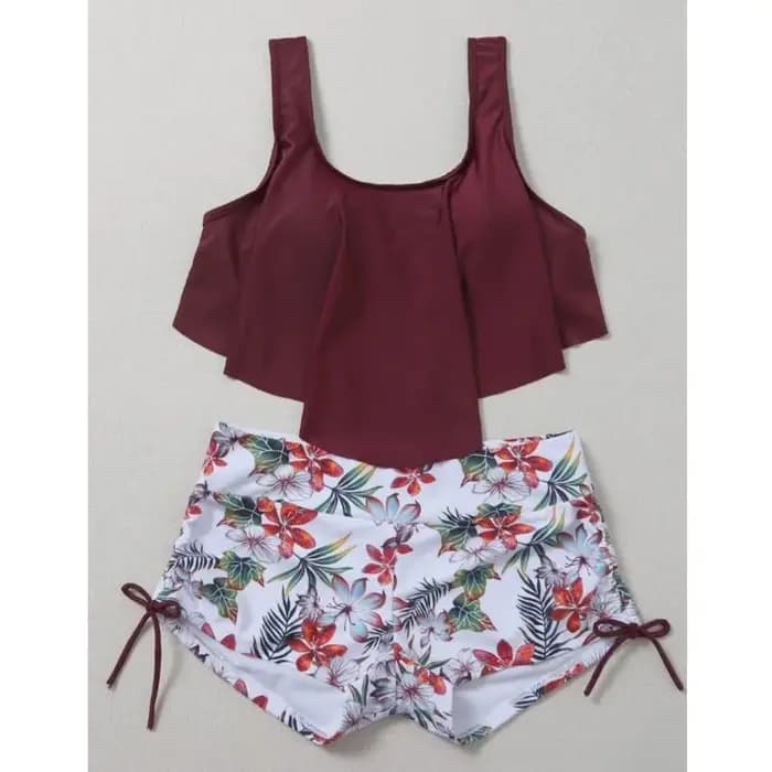 Été volants maillots de bain Tankini ensembles maillot de bain pour femme sport vêtements de plage d
