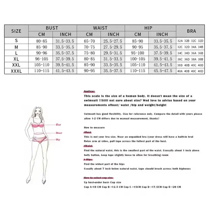 Maillot de bain trois pièces imprimé triangle