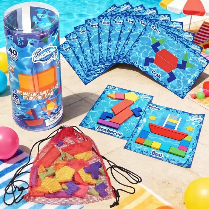 Jeu de Pêche aux Trésors Sous-Marins pour Enfants - Jouets de Piscine et d'Étanche pour la Recherche de Gemmes - Jeux de Natation Amusants - Accessoires de Plongée pour Enfants