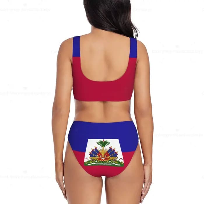 Haïti drapeau femmes Bikini ensemble maillot de bain Push Up