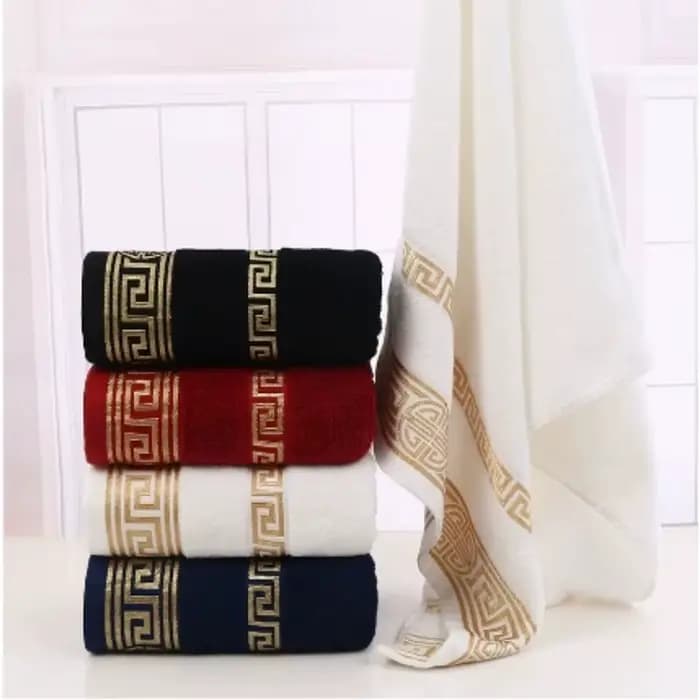 Serviette de plage brodée douce de luxe 100% coton