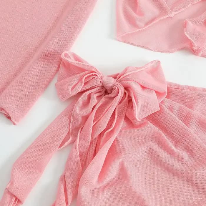 Ensemble de bikinis micro mini roses pour femmes