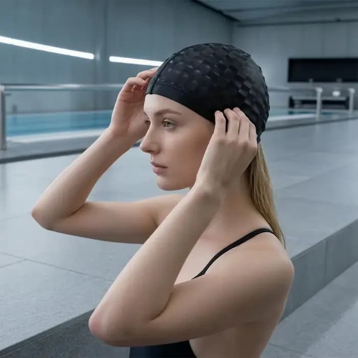 Bonnet de bain pour adultes à cheveux longs, résistant à l'eau, antidérapant, pour hommes et femmes, adapté aux cheveux courts, pour la piscine