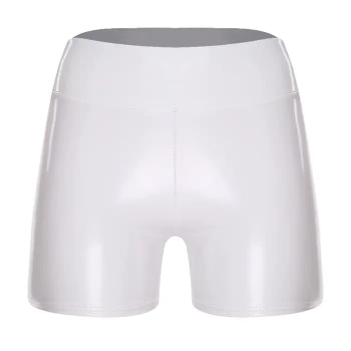 Shorts en PU effet mouillé pour femme