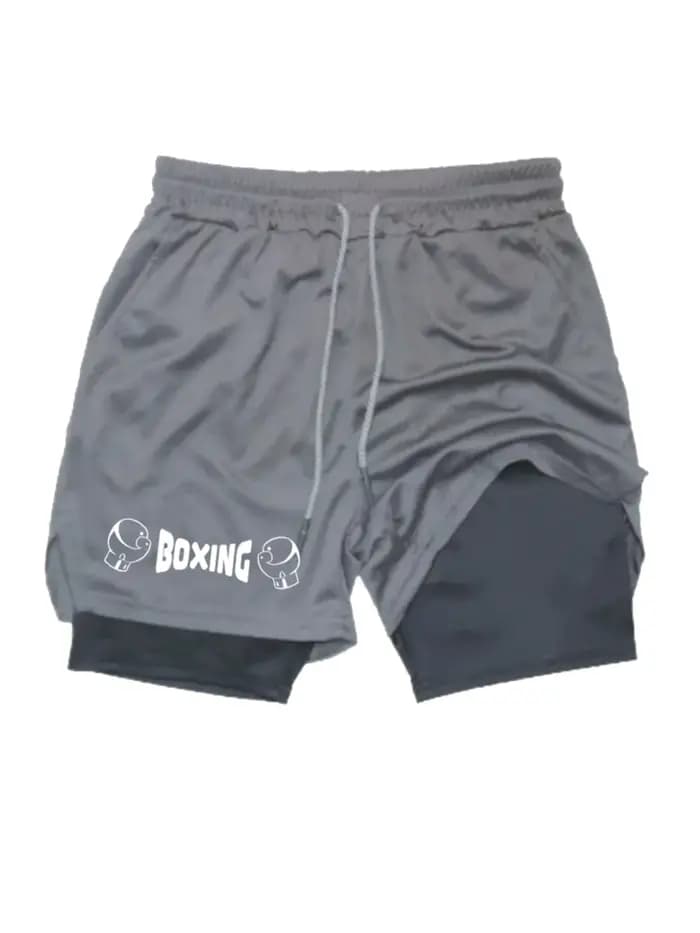 Short de boxe d'été 2 en 1 pour hommes