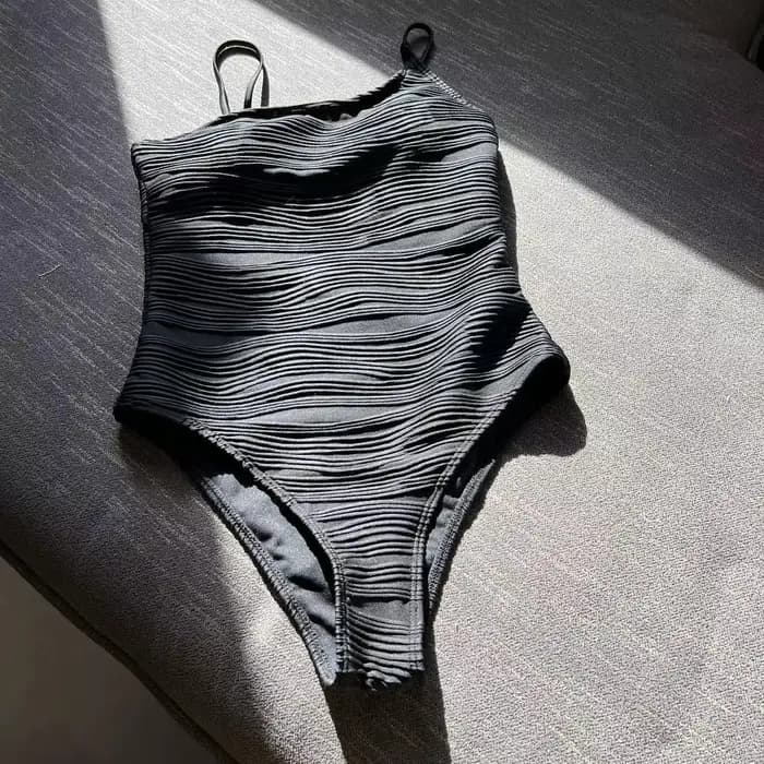 Maillot de bain une pièce sexy côtelé, solide, irrégulier, bikini, haut, fort, costume, tenues de plage, body, tankini