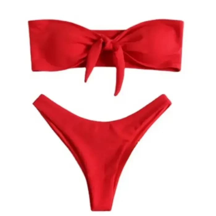 Maillot de bain micro bikini sexy pour femme avec haut bandeau et nœud