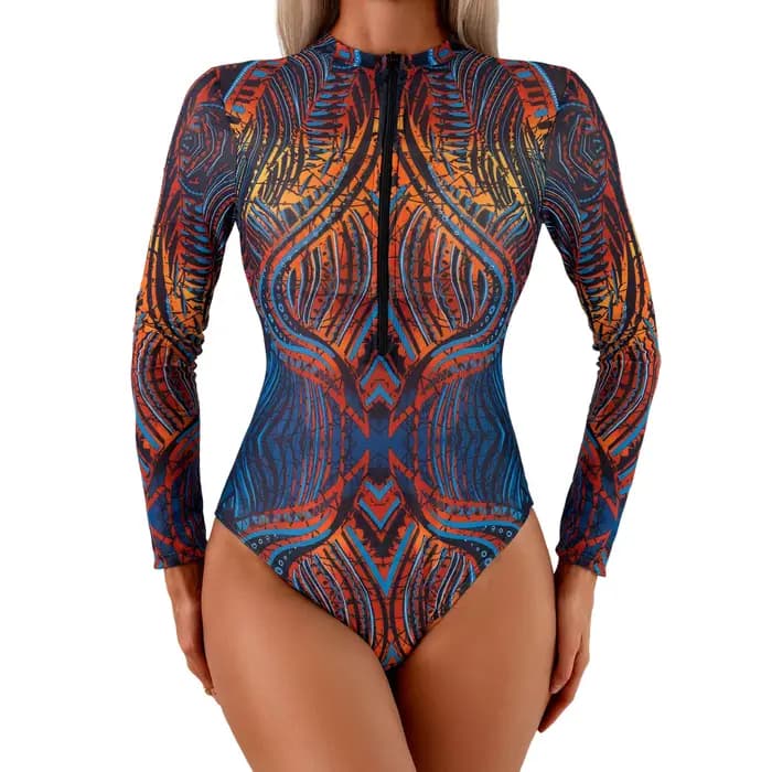 Maillots de bain pour femmes, manches longues, protection anti-UV, maillot de surf, bikini, maillot de bain d'été, maillot de bain une pièce, maillot de bain de plage