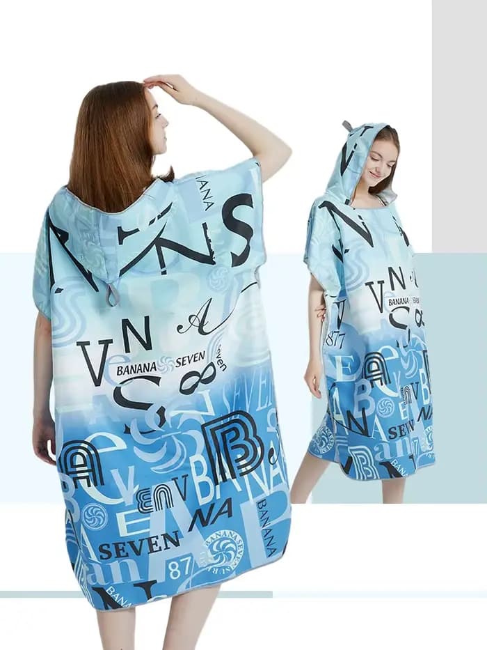 Poncho de plage en microcarence à séchage rapide pour adultes