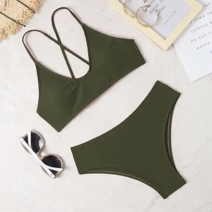 Maillot de bain bikini sexy en soie glacée douce, costume de plage, fendu, à la mode, nouvelle colle