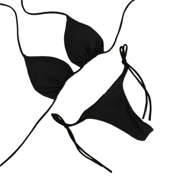Ensemble bikini sexy 2025 couleur unie avec haut dos nu