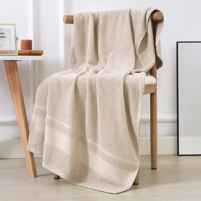 Serviette de bain 100% coton pour adulte, absorbante, couleur pure, douce pour la peau, lavage du visage et des mains