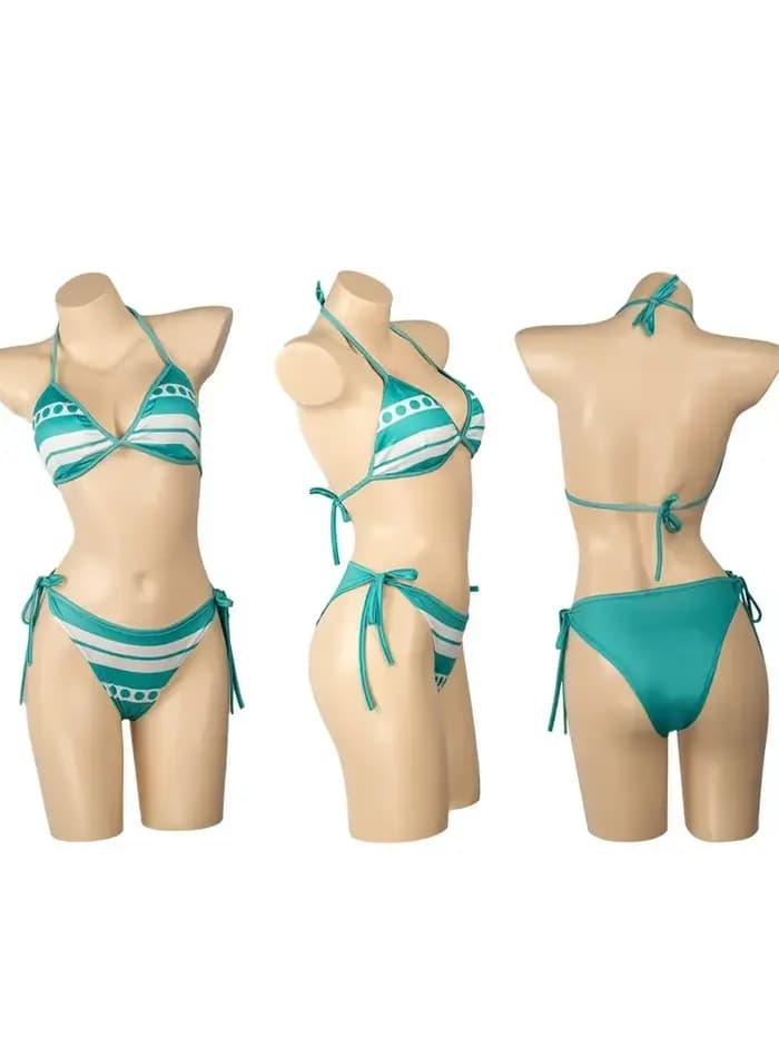 Maillot de bain imprimé dessin animé, bikini Nami, tenue de bain pour femmes, ensemble de costumes de fête d'Halloween