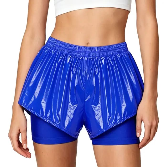 Shorts de bain imperméables pour femmes, taille haute, coupe ample, brillants, double couche, pour f