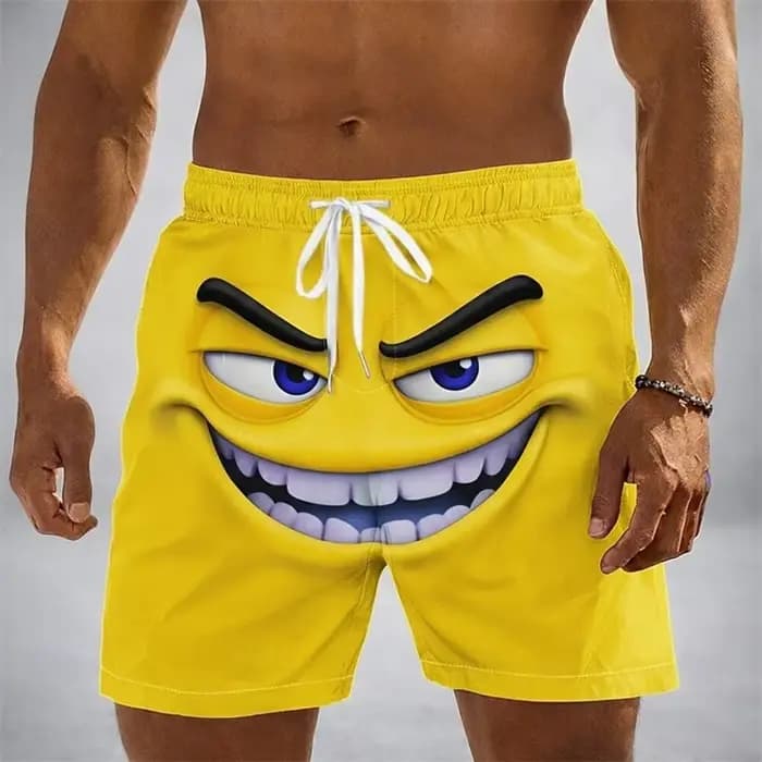 Short de bain humoristique et amusant imprimé en 3D pour hommes, style hip-hop, mignon et populaire, pour enfants, tendance été Hawaï