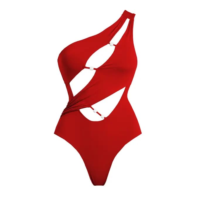 Maillot de bain 2 pièces asymétrique pour femme