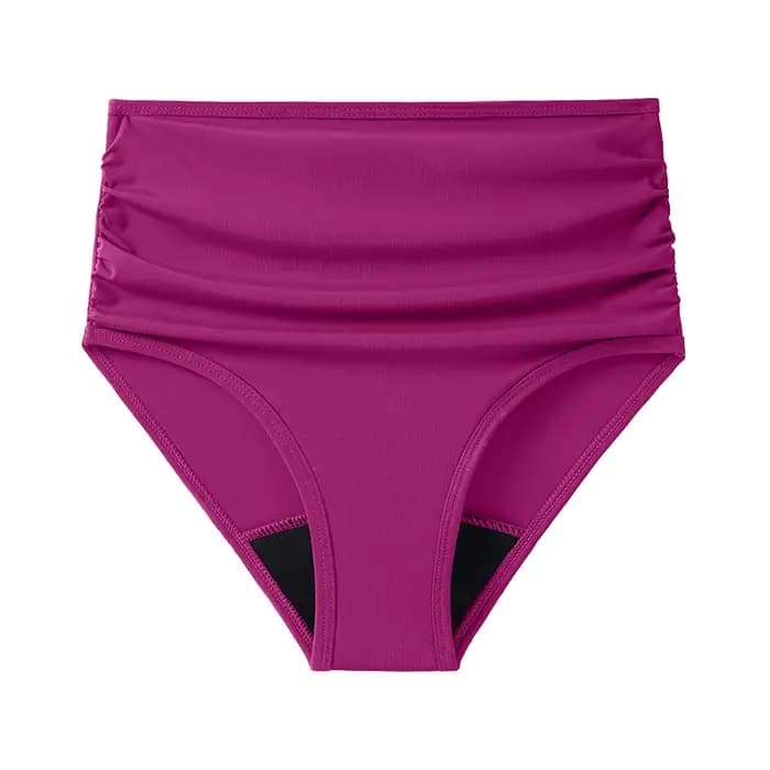 Maillot de bain menstruel 4 couches anti-fuite, bas de Bikini, vêtements de plage absorbants, culotte menstruelle à flux lourd, grande taille