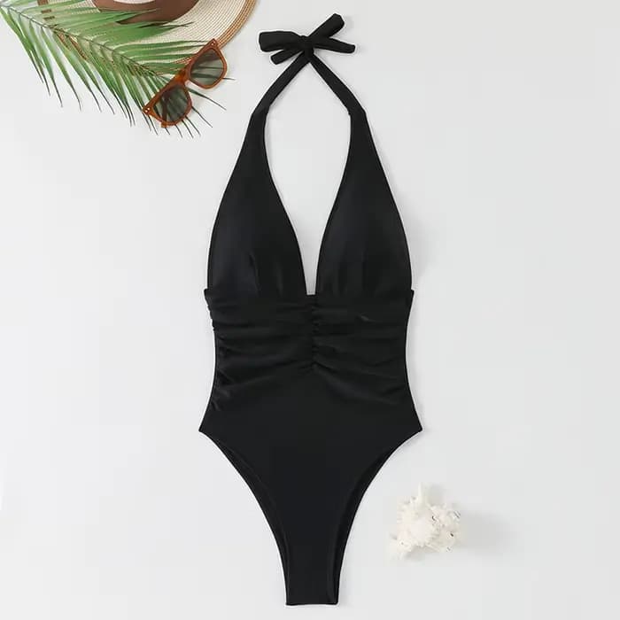 Maillot de bain halter pour femme, maillot de bain une pièce, vêtements de plage tendance 2026, col