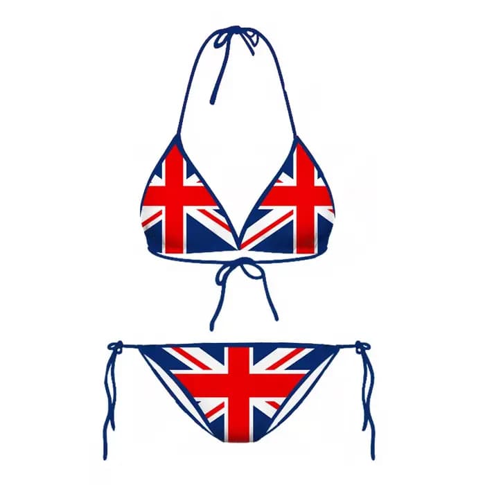 CLOOCL-Ensemble de bikini à laçage réglable, maillot de bain sexy, plage, piscine, vacances, sans coussretours de poitrine, Angleterre, Grande-Bretagne, mode