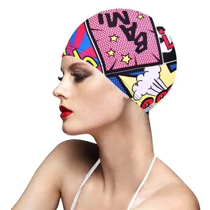 Bonnet de bain respirant à séchage rapide pour hommes et femmes, bonnet de bain, turban de sport, cheveux longs, fleurs