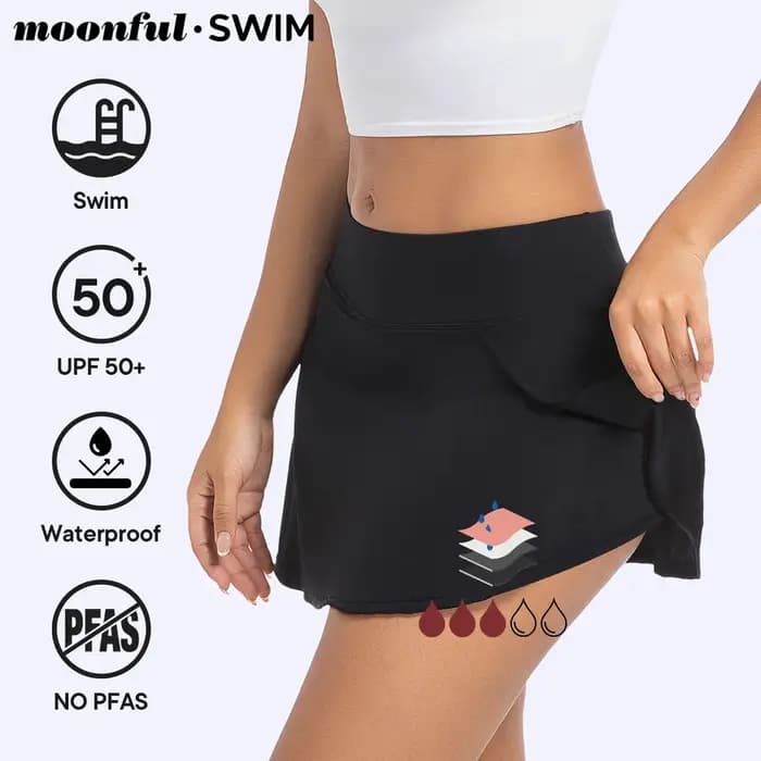 Maillot de bain menstruel pour femmes, maillot de bain pour adolescents, jupe imperméable, avec Protection UV maillot de bain menstruelles
